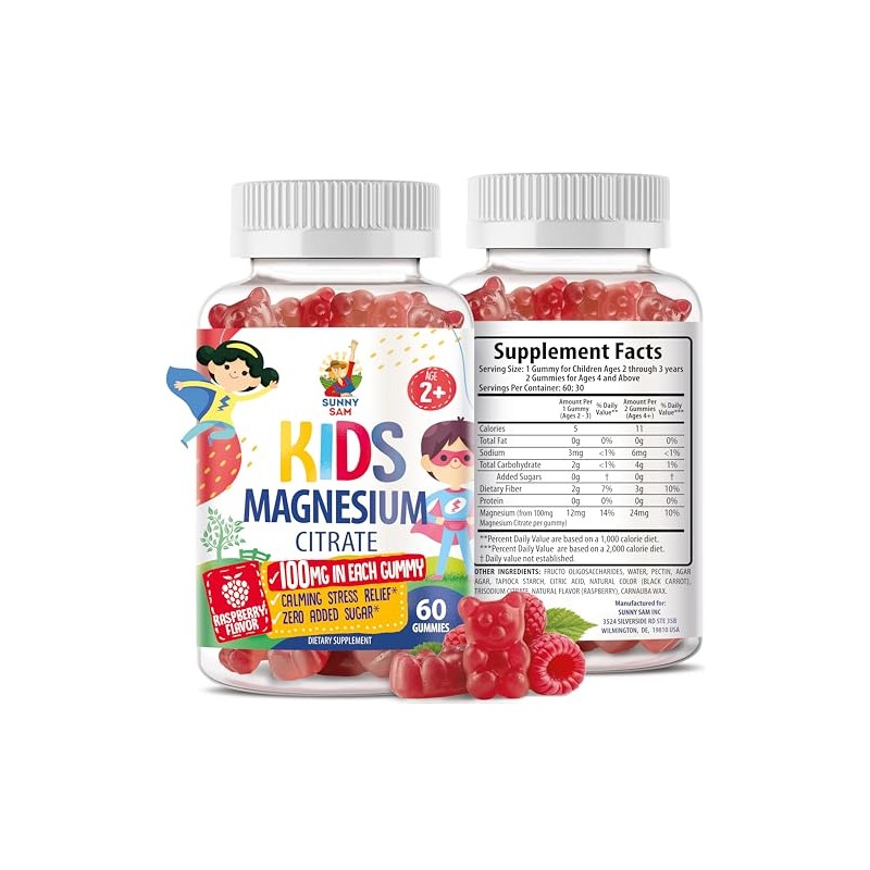 SUNNY SAM- “Gomitas de Magnesio para Niños y Adultos 100mg