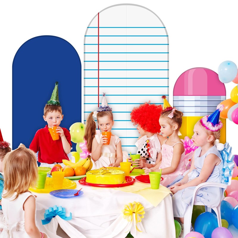 RimCereal Set of 3 Back to School Arch Backdrop Covers,