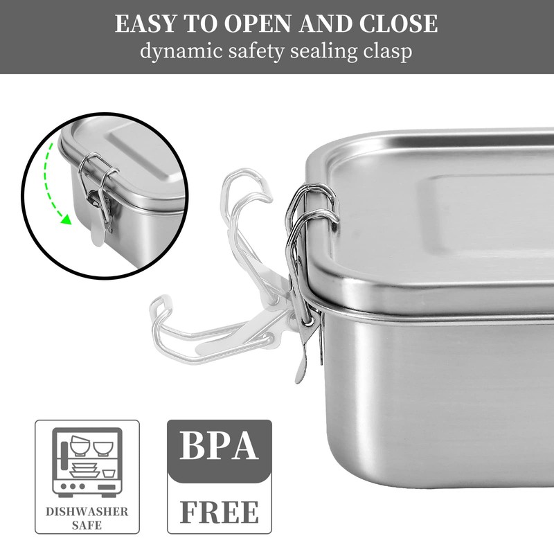 UPTRUST Stainless Steel Lunch Box, 800ML/27oz, Metal Bento Boxes with