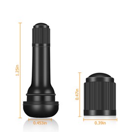 Mandark Car TR413 Tire Valve Stems, Rubber Snap-in Automotive Valve Stems, Vehicle 0.453 Inch Tubeless Rim Holes Valve Stem Replacement Accessories, Universal for RV, SUV, Truck (100PCS)