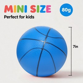 5 Pack 7 Inch Small Basketballs - Size 3 Mini Basketball Set with 5 Colors Toy Basketballs for Kids, Indoor and Outdoor Play