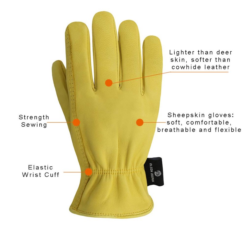 OLSON DEEPAK Leather Gardening Gloves for Men and Women, Soft