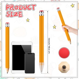 Trandraft 16 Inch Wooden Large Jumbo Pencils Giant Big Funny Wood Pencil with Cap and Eraser Fun Novelty Gifts for Kids School Kindergarten Home Office Prop Supplies (Yellow)