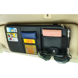 YYMEIDS Car Sun Visor Organizer Multifunctional Car Sun Visor Storage Pouch Universal Car Sun Visor Registration Holder for Card License Registration Pen