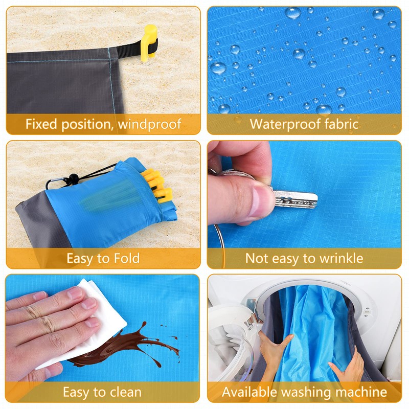 MIAHART Beach Blanket Sandproof Waterproof Picnic Blanket Oversized Beach Mat
