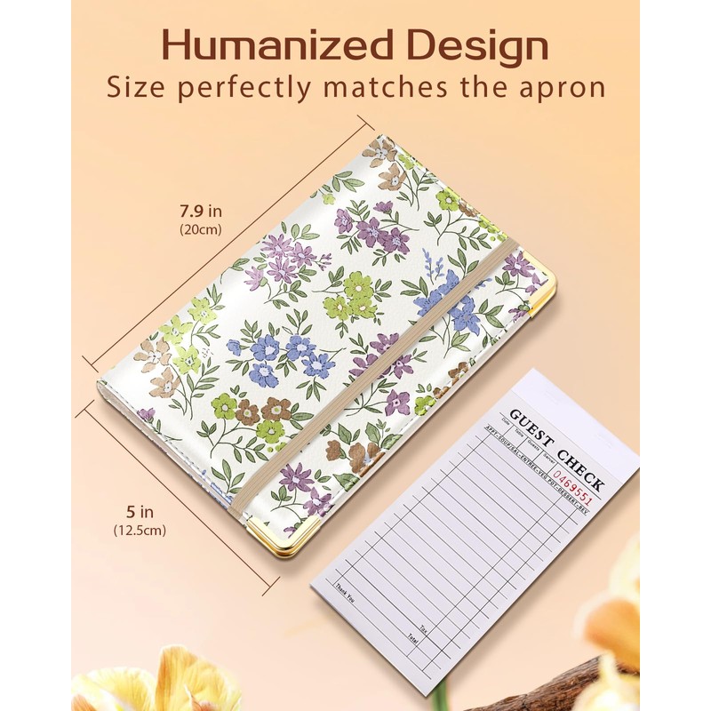 Slohif Server Book for Waitress Cute Serving Books with Zipper