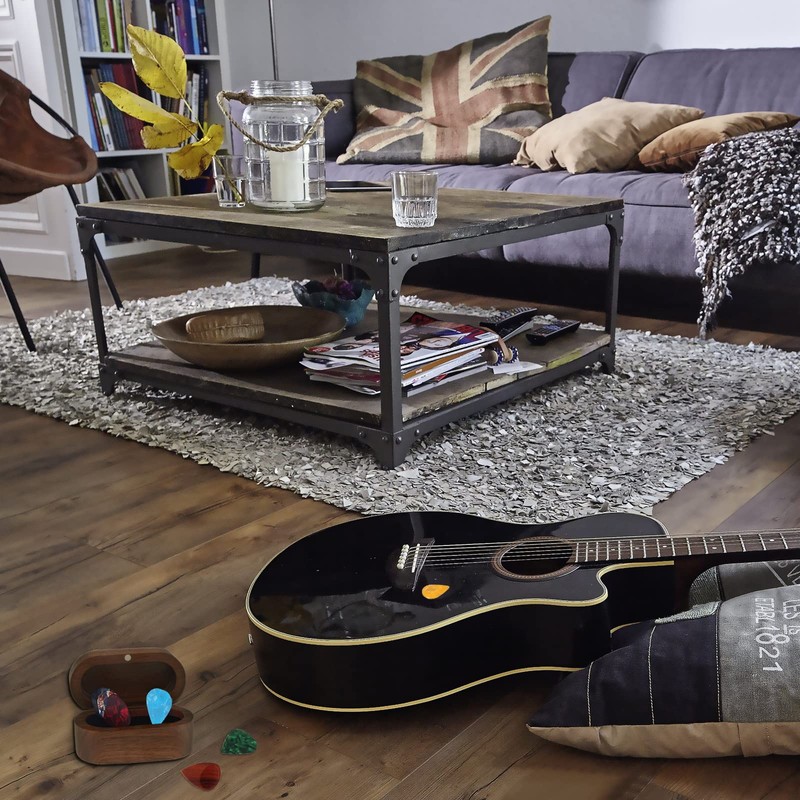 MYLYWOO Guitar Picks Holder with 7 Picks in 4 Thicknesses,
