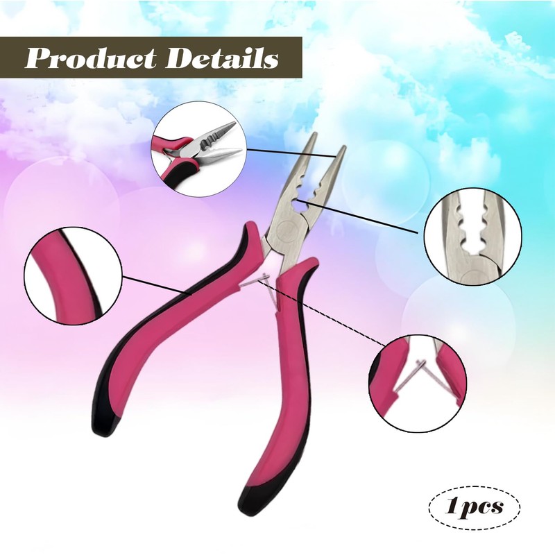 1 Pcs Hair Extension Pliers,3 Holes Plier For Micro Nano