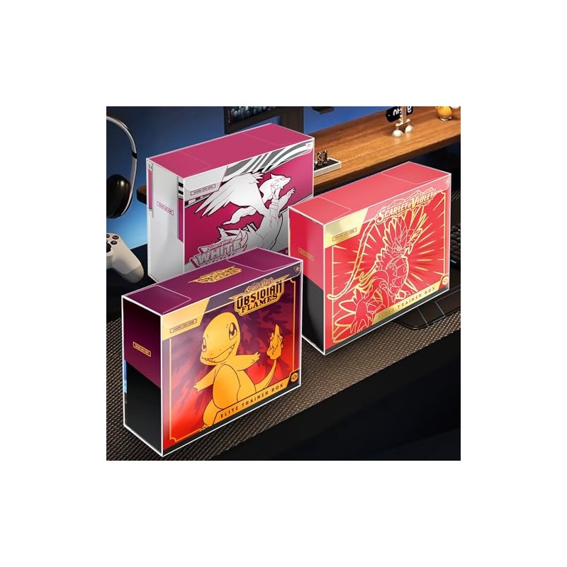 【5 Pcs】 PKMN ETB Protector Case, Elite Trainer Box Protector,
