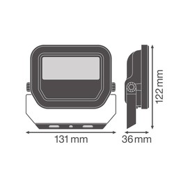 WatioWave LED Projector Black 10W 6500K 1200LM