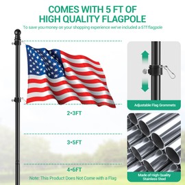 EZIRVLIFE RV Flag Mount, Suction Cup Flag Holder, RV Flag Pole Kit Adjustable Angle, Suction Cup Flag Holder for RV, Truck, Trailer, SUV - with Flagpole