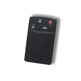 BROVACS Replacement Key Shell + Uncut Blank Emergency Key Compatible with Mazda 4 Buttons Smart Card Keyless Entry Remote Key Case PG534D