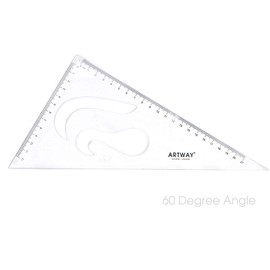 Artway Plastic Set Square Pack (2) - 45 & 60 degree angles