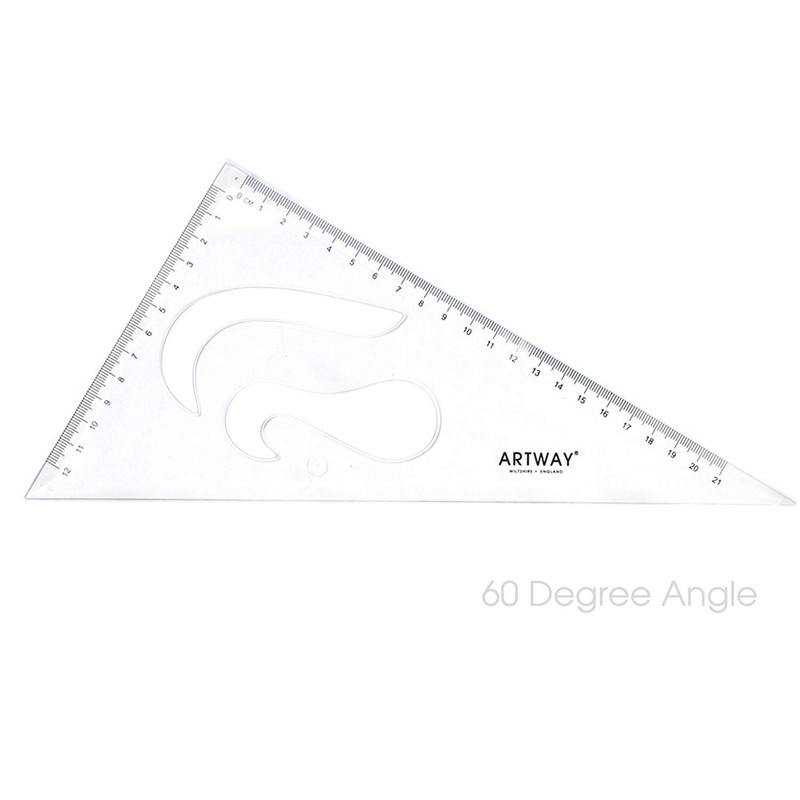 Artway Plastic Set Square Pack (2) - 45 & 60
