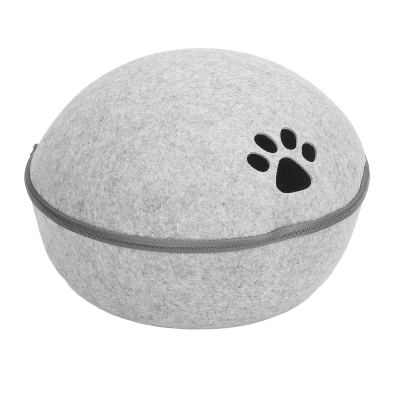 Cat Cave Bed Detachable Washable Semi Enclosed Felt Kitten Hideout