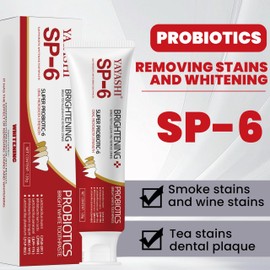 YAYASHI SP-6 Probiotic Whitening Toothpaste – Advanced Formula with 6 Probiotics for Brighter Teeth & Healthier Gums, Enamel-Friendly, Fresh Peppermint, Long-Lasting Clean