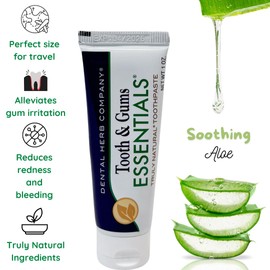 Dental Herb Company Dental Herb Company - Tonic Mouthwash and Essentials Toothpaste Travel Kit - Made with Pure Essential Oils to Relieve Bad Breath, Bleeding, and Irritated Gums. 2 oz. Mouthrinse - 1 oz. Toothpaste