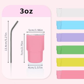 JUSONEY 3oz Mini Tumbler Shot Glass with Straw and Lid,Sublimation Shot Glasses Tumblers Stainless Steel Double Wall Vacuum Insulated Shot Glass for Party Wedding BarCocktail Coffee