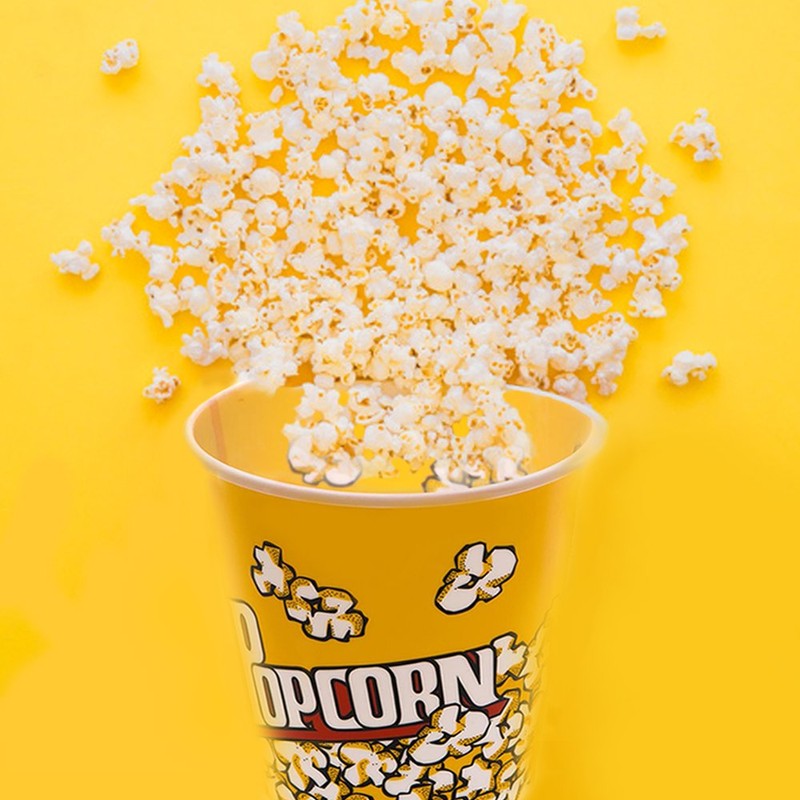 Novelty Place Retro Style Plastic Popcorn Containers for Movie Night