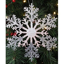 Christmas Concepts® 21cm 8" Large Glitter Decorated Snowflake Decoration - Christmas Baubles (ROSE GOLD, 1)