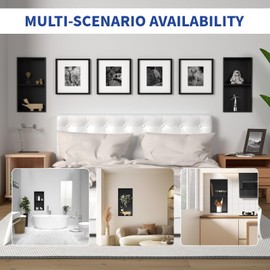 Homevacious 12"×24" Stainless Steel Shower Niche No Tile Needed Matte Black Double Shelves Bathroom Niche Shelf Rimless Recessed Wall Niche for Bathroom Storage