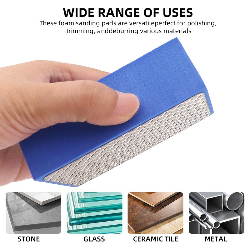 DingGreat 4Pcs Diamond Hand Polishing Pads - Grit Diamond Sanding