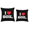 My Heart I Love Soil Throw Pillow, 18x18, Multicolor
