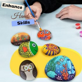 KLLJ Pebbles for Painting, Flat, 10 Pieces Stones for Painting, Flat Stones for Painting, Beach Pebbles, Stones for Painting, Smooth Pebbles for Painting, Gravel Decorative Stones Natural Stone, for