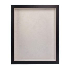 16x24 Shadow Box Frame Black Wood with a 1 3/4" Usable Display Depth Includes a White Suede Acid-Free Backing Board, UV Resistant Acrylic, and Hanging Hardware