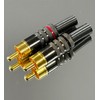 AudioPro RCA Phono Male Audio Plugs AV Stereo with Red Positive and Black Negative Polarity Lines Gold Plated Pins Solder Connectors (10)