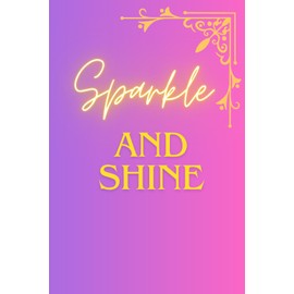 sparkle and shine: blue to pinkish purple blank lined notebook