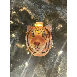 Old World Christmas TIGER HEAD  Light Cover -  OLD WORLD CHRISTMAS BLOWN GLASS ORNAMENT NEW W/TAG