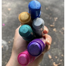 The Pencil Grip Kwik Stix Metalix Paint Pens, Tempera Paint Pens, Super Quick Drying, Assorted Metallic Colors, 72 Count - TPG-629