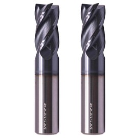 BestParts High Performance 2pcs Solid Carbide End Mills, AlTiN Coated, 4 Flute, 30 Degree Helix, 3/4" Cutting Diameter, 3/4" Shank Diameter, 1-1/2" Length of Cut, 4" Overall Length