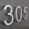 8 Inch House Numbers For Outside Modern, Street Metal Silver