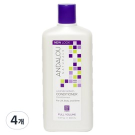 Andalou Naturals Lavender Conditioner, 4, 340ml / 안달로우내추럴스 라벤더 컨디셔너, 4개, 340ml