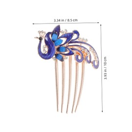 Outanaya 2pcs Alloy Rhinestone Peacock Hair Comb for Women Decorative Styling Accessory for Special Occasions Versatile Use with Glamorous Accents Durable and Multifunctional Design