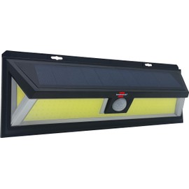 Brennenstuhl Lampada Solare a LED da Esterno Con Rilevatore di Movimento PIR 120, Luce da Parete Solare Compatta con Pannello Solare Integrato, COB LED luminoso 10W, 700 lm, IP 65, Nero