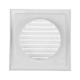 Vent Systems Ø125 mm / 5" Inch - White Air Vent Plastic Cover - Louvered Outdoor Opening Flap Vent Built - in Pest Guard Screen HVAC for Home Improvement