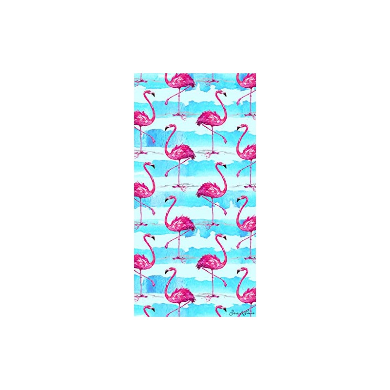Miracle Home. Flamingo Microfibre Towel, 100% Polyester, 75 x 145