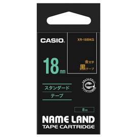 カシオ ラベルライター ネームランド テープ 18mm XR-18BKG 黒 金文字