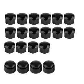 Qiilu Car Wheel Nut Covers, 20pcs 17mm Car Wheel Nut Auto Screw Protector Anti-theft Cover Cap (Black)