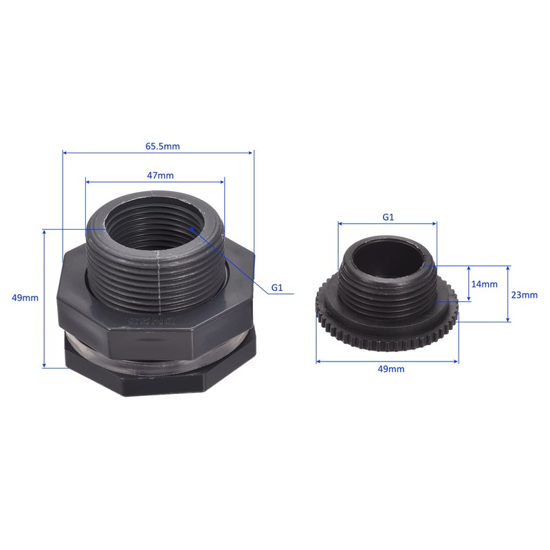 M METERXITY 1 Set PVC Bulkhead Fitting Thread Bulkhead Water