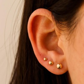 HANCAO 6 Pairs Extra Long Post Earrings Lightweight Small 316L Stainless Steel Stud Earrings for Women Hypoallergenic Cubic Zirconia Ball Ear Piercing Studs for Sensitive Ears (Steel Color)