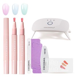 (8 Piece Gel Nail Starter Set) HEMA Free, Removable, Gel Nails, Self Nails, Gel Nail Seals, Peel Off, Color Gel, Nail Tips, Allergy Prevention, Transparent, Easy Beginner, Self Kit Set, Clear Base