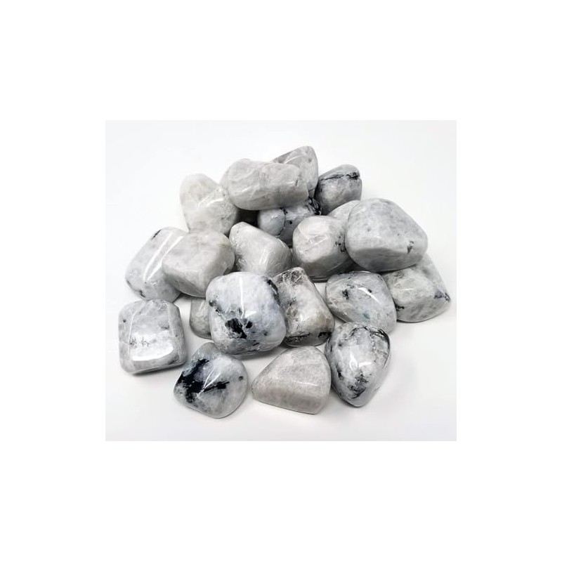 Pachamama Essentials Rainbow Moonstone Tumbled 20-25 mm Healing Stones, Metaphysical