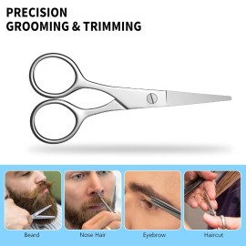 N/A Small Scissors, Professional Grooming Scissors for Eyebrow, Nose, Hair, Beard