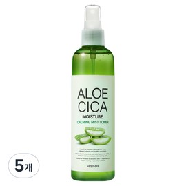 Kwalilnara Aloe Cica Moisture Calming Mist Toner, 250ml, 5 pcs / 과일나라 알로에 시카 모이스처 카밍 미스트 토너, 250ml, 5개