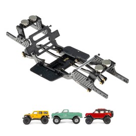 RampCrab Carbon Fiber Chassis Kit for SCX24, 7° Angled Skid, LCG Chassis Kit for SCX24 C10, JLU, Bronco, 4Runner, Upgrade Part