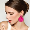 GUOXIAOMEI Rattan Flower Drop Earrings Raffia Dangle Boho Statement Earrings